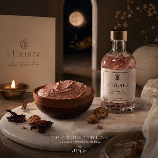 Luxury Ayurvedic setup for a meditative night ritual with Prasanna ubtan