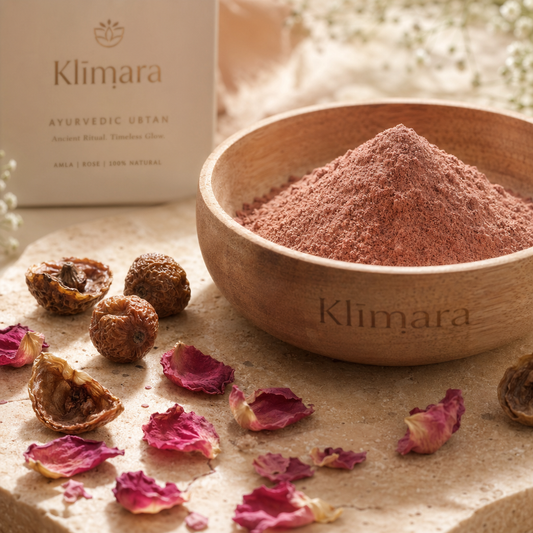 Luxury Ayurvedic setup for pigmentation ritual with Prasanna ubtan