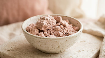 Pure natural pink kaolin clay used for gentle facial cleansing