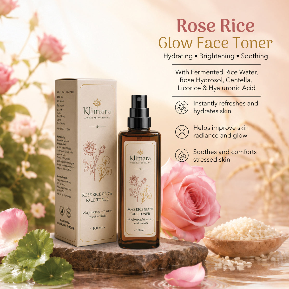 Rose Rice Glow Face Toner